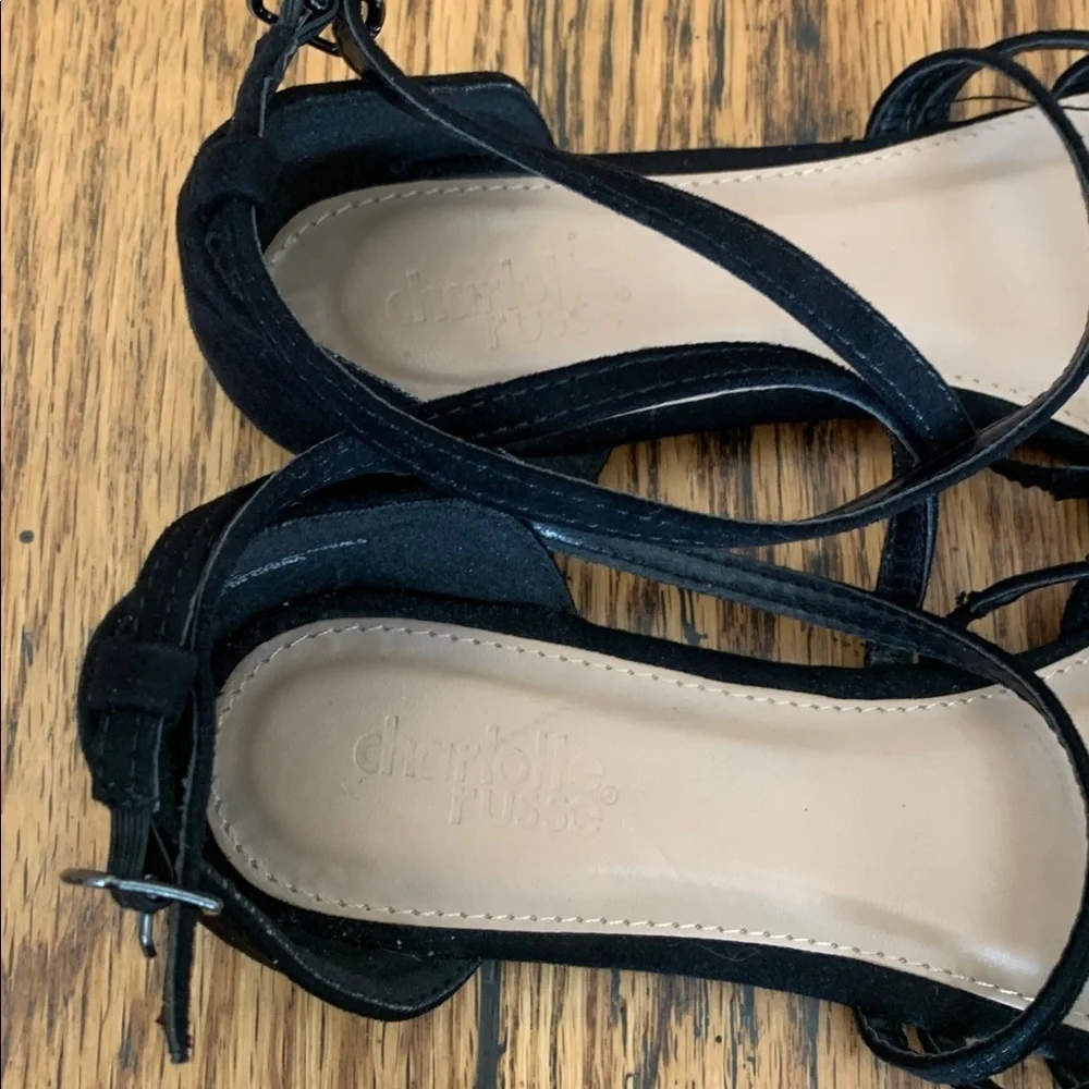 Charlotte russe flats strappy shoes party sandals size 7